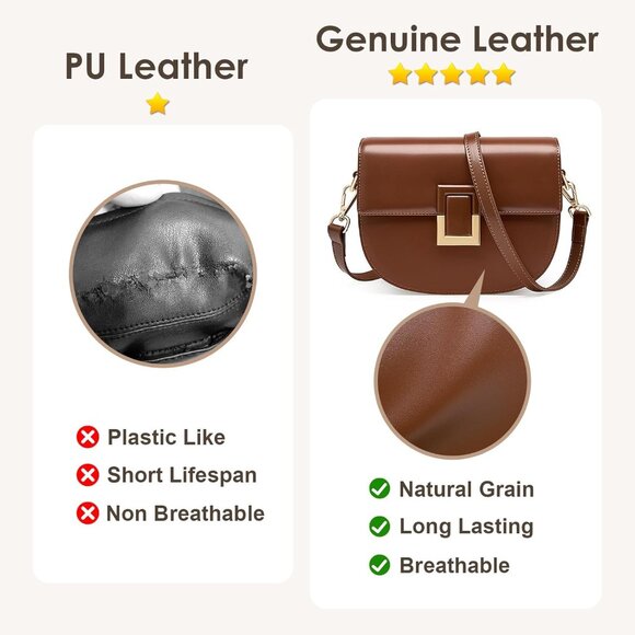 Genuine Leather Crossbody Bag for Women Large Capacity Organizer Stylish - Picture 6 of 6